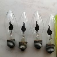 Мерцающее Пламя лампочки СССР. 4 шт. Цена за одну