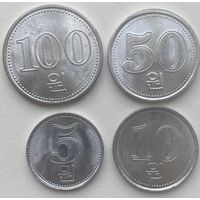 Северная Корея (КНДР) 5, 10, 50, 100 вон 2005 г. набор 4 шт.