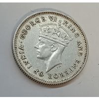 Британская Гайана 4 пенса 1945 год Георг VI  Серебро.Нечастая.
