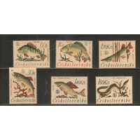 Чехословакия-1966(Мих.1609-1614) , ** ( 1 - *)  ,  Фауна, Рыбы (полная серия)