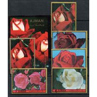 Розы Аджман ОАЭ 1972 год серия из 5 марок и 1 блока