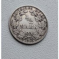 Германия 1/2 марки, 1905 "D" - Мюнхен  7-10-8