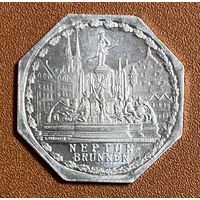 Германия Нюрнберг нотгельд 20 пфеннигов 1920 Фонтан Нептуна. трамвайный жетон