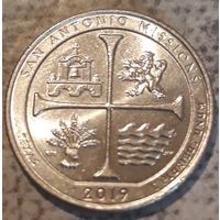 Квотер (25 центов) 2019 D США Миссия Сан- Антонио