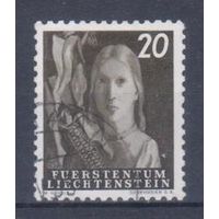 [1258] Лихтенштейн 1951. Сельская жизнь.Девушка с кукурузой. Гашеная марка.
