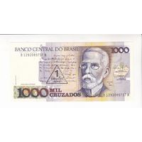 1000 КРУЗЕЙРО 1989 БРАЗИЛИЯ НАДПЕЧАТКА 1 КРУЗАДО