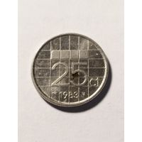 Нидерланды 25 центов 1983