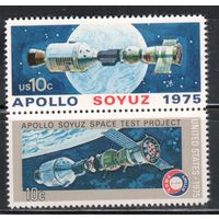 США-1975, (Мих.1179-1180),  ** , Космос, Союз-Аполлон(полная серия)
