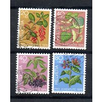 Лекарственные растения леса Швейцария 1976 год серия из 4-х марок