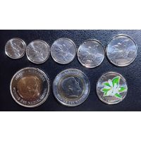 Кюрасао (8 монет) весь комплект 1, 5, 10, 25, 50 центов, 1, 5 гульденов + юбилейные 50 центов 2025 г.