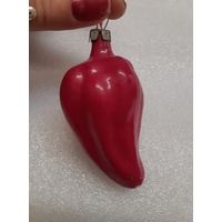Игрушка ёлочная Перец розовый, стекло. СССР
