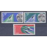 [1229] Польша 1963. Космос СССР.Визит в Польшу. НАДПЕЧАТКИ. СЕРИЯ MH