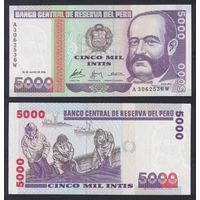 Перу 5000 инти образца 1988 года UNC p137