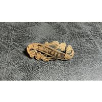 Брошь Антикварная Бидемайер прокатное золото Германия клеймо A.J.C 19 век