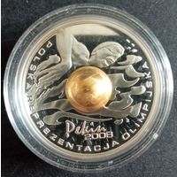 Польша. 2008г. Серебро. 10 злотых. 29-е летние Олимпийские игры в Пекине. Золотой сердечник.