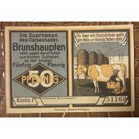 Нотгельд 50 пфеннигов 1921 год. Бад-Лаутерберг,. Веймарская республика