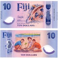 Фиджи 10 долларов образца 2026 года UNC pw126 серия АВ