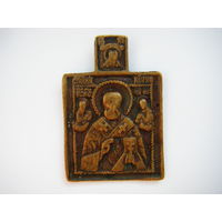 Плакетка Св. Николая 18 век. Бронза.