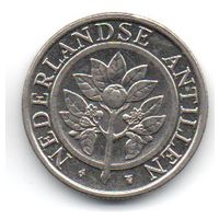 Самоуправляемая Территория Нидерландские Антилы (Антильские Острова). 25 центов 1998. UNC. Цветок апельсина. Наборная.