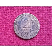 Британские Восточные Карибы 2 цента 1955 г.