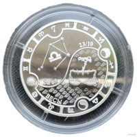 Габон 1000 франков КФА 2014 Знаки зодиака Весы! Серебро 925 пробы 16,81 грамм 0,500 унции! ОБМЕН!