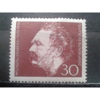 ФРГ, 1966. 150-летие Вернера фон Сименса**, изобретатель