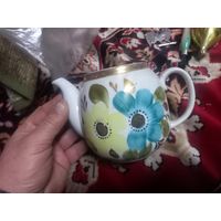 Чайник  заварник Барановка СССР ручная роспись нет крышечки