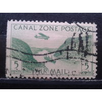 Зона Панамского канала, 1931. Авиапочта. Гравюра Панамского канала