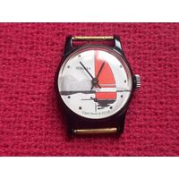 Часы наручные Победа СССР. Парусник, яхта. На ходу.