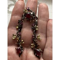 Серьги  Рубин Серебро 925 проба