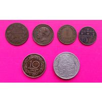 Монеты старинные иностранные 6 штук