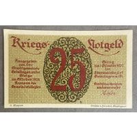 Нотгельд 25 пфеннигов 1920 год. Глатц. Веймарская республика