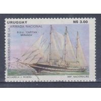 [2367] Уругвай 1982. Корабли.Парусники. Одиночный выпуск.Гашеная марка.