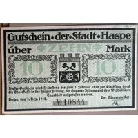 Германия 10 марок 1918 г Хаспе (Haspe) 224.02, не частая