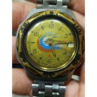 Часы командирские,на ходу,календарь рабочий,нюанс,не закручивается головка,с рубля
