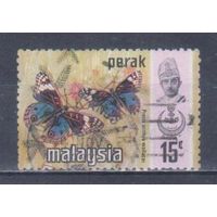 [1840] Малайзия,Перак 1971. Фауна.Бабочка. Гашеная марка.