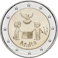 2 евро 2017 Мальта Мир UNC из ролла