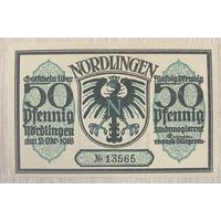 Пфенниги Нотгельд Нёрдлинген, 50 пфеннигов, 1919 год Веймарская республика.