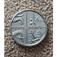 Великобритания 5 пенсов, 2017 Елизавета II aUNC