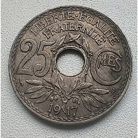 Франция 25 сантимов, 1917.  1-8-9