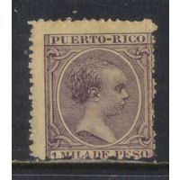 Испания Колонии Пуэрто-Рико 1891 Надп #87*