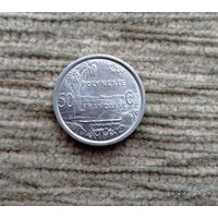 Werty71 Французская Полинезия 50 сантимов 1965 Блеск