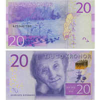 Швеция 20 крон 2015 год UNC (Астрид Индгрен)