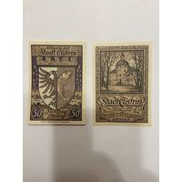 Нотгельд 50 пфеннигов 1921 год. Гуштрин. Веймарская республика - 2201