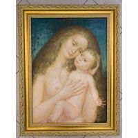 Кузьмич А.В "Моя Мадонна", 1991г. Картон, масло. Размер 68х49 см.