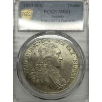 Саксония. Талер. Фридрих Август 1803г. IEC. PCGS MS61.