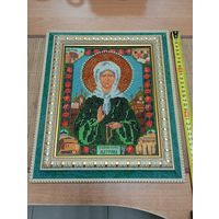 КРАСИВАЯ ИКОНА ИЗ БИСЕРА,БЛАЖЕННАЯ МАТРОНА,РУЧНАЯ РАБОТА!