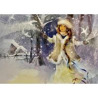 Посткроссинг. Открытка подписана Открытка 10х15 см. Художница Екатерина Бабок