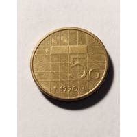 Нидерланды 5 гульден 1990