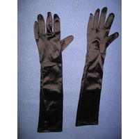 Женские атласные перчатки, длинные, безразмерные.